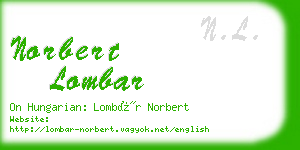 norbert lombar business card